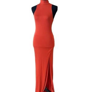 WINDSOR High Neck Orange Maxi Dress US Size S